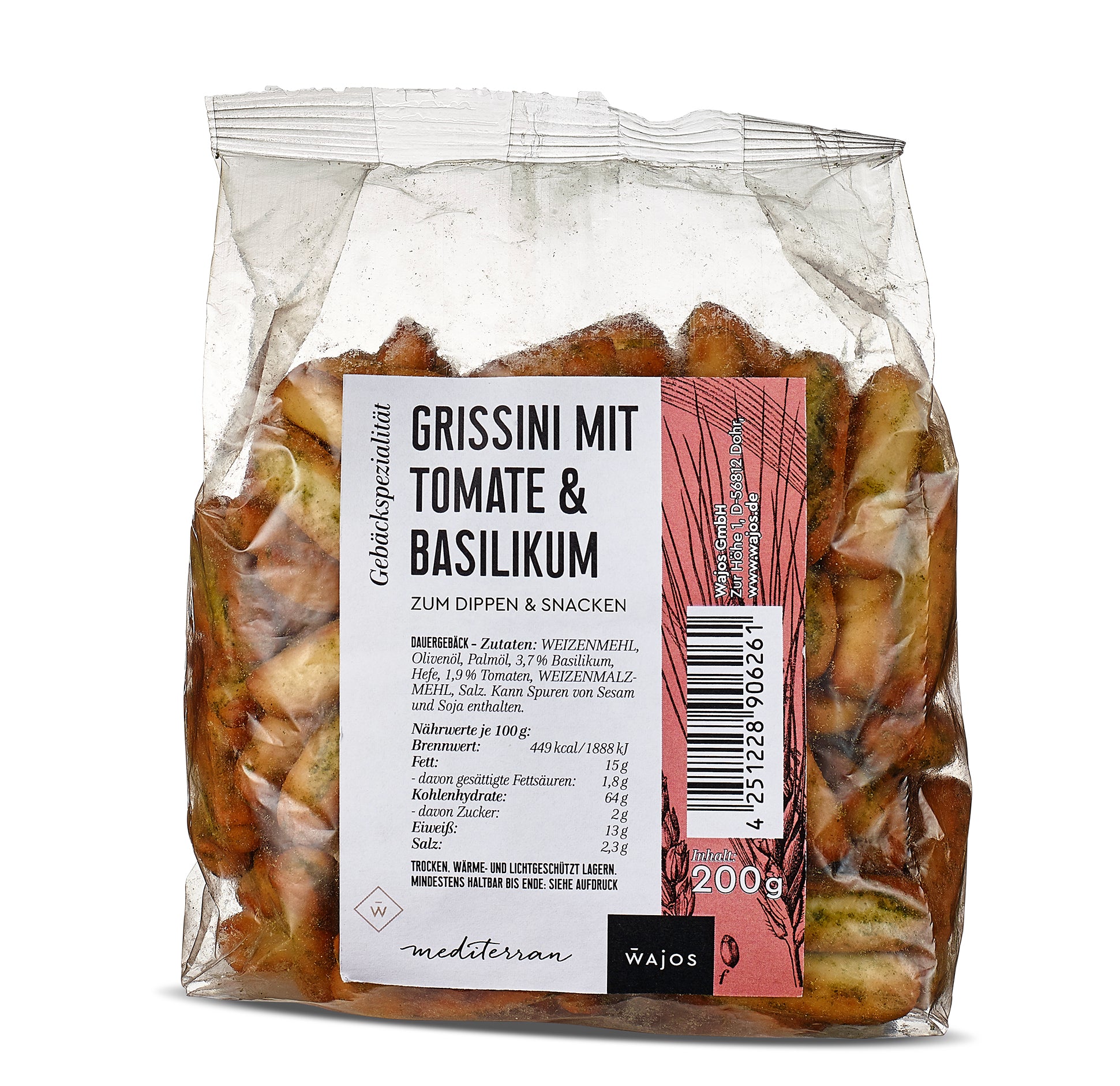 Grissini mit Tomate & Basilikum 200g