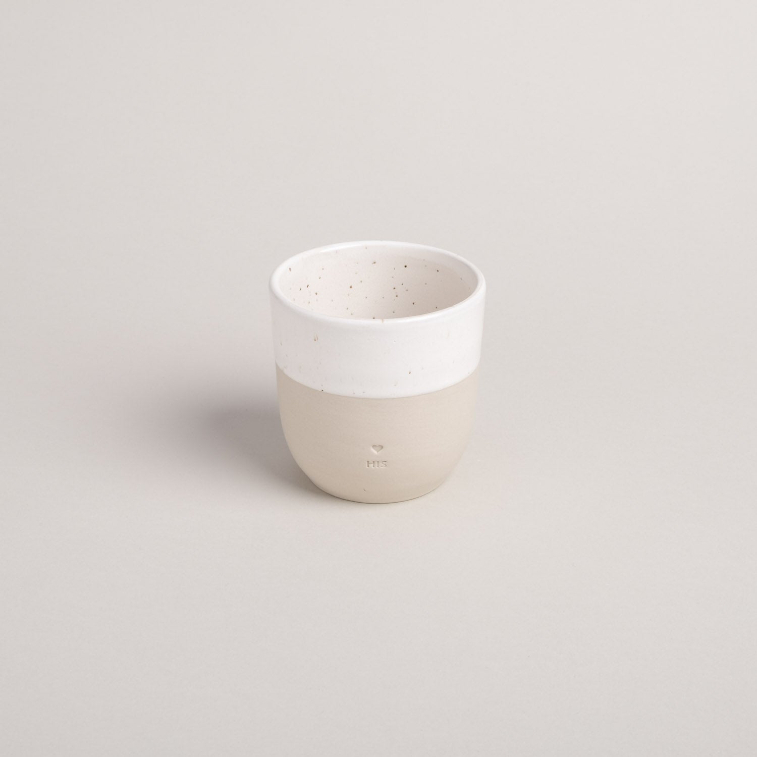 Steingut Becher "His"