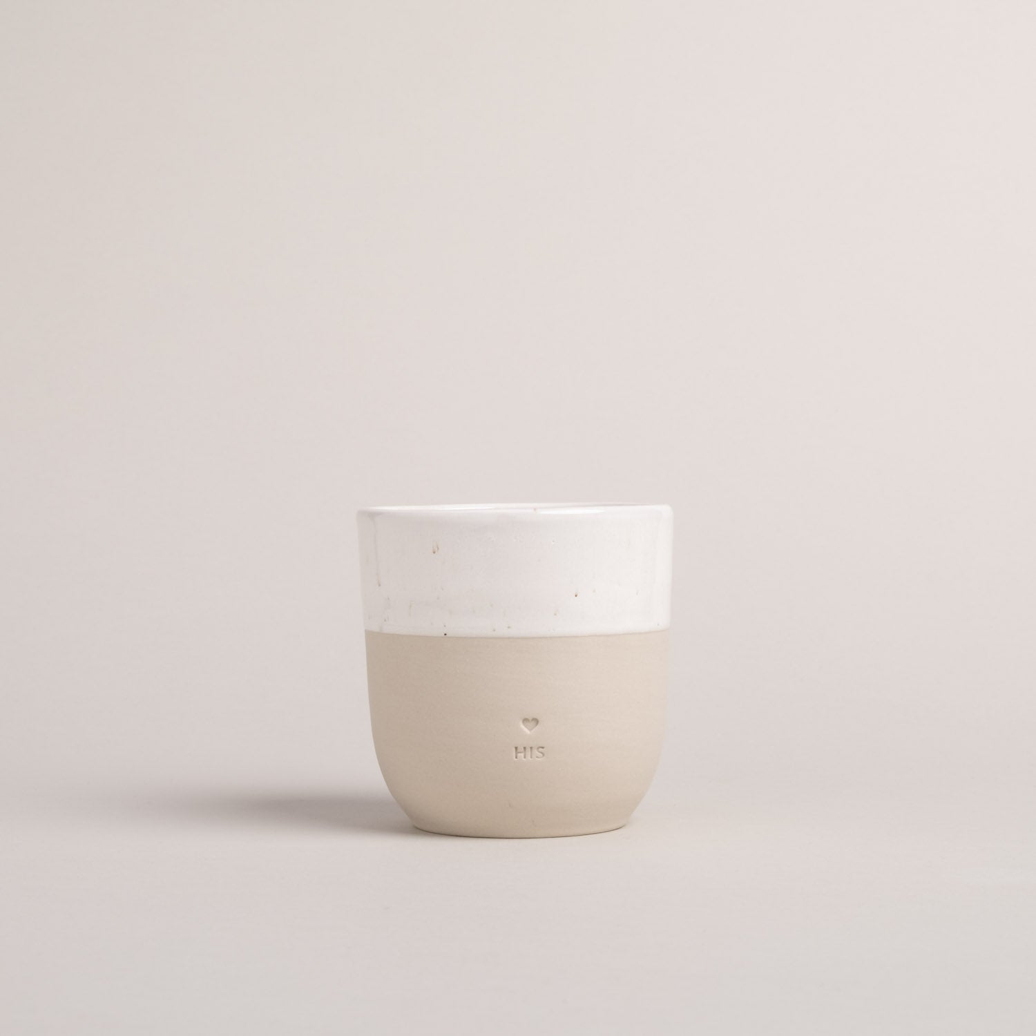 Steingut Becher "His"