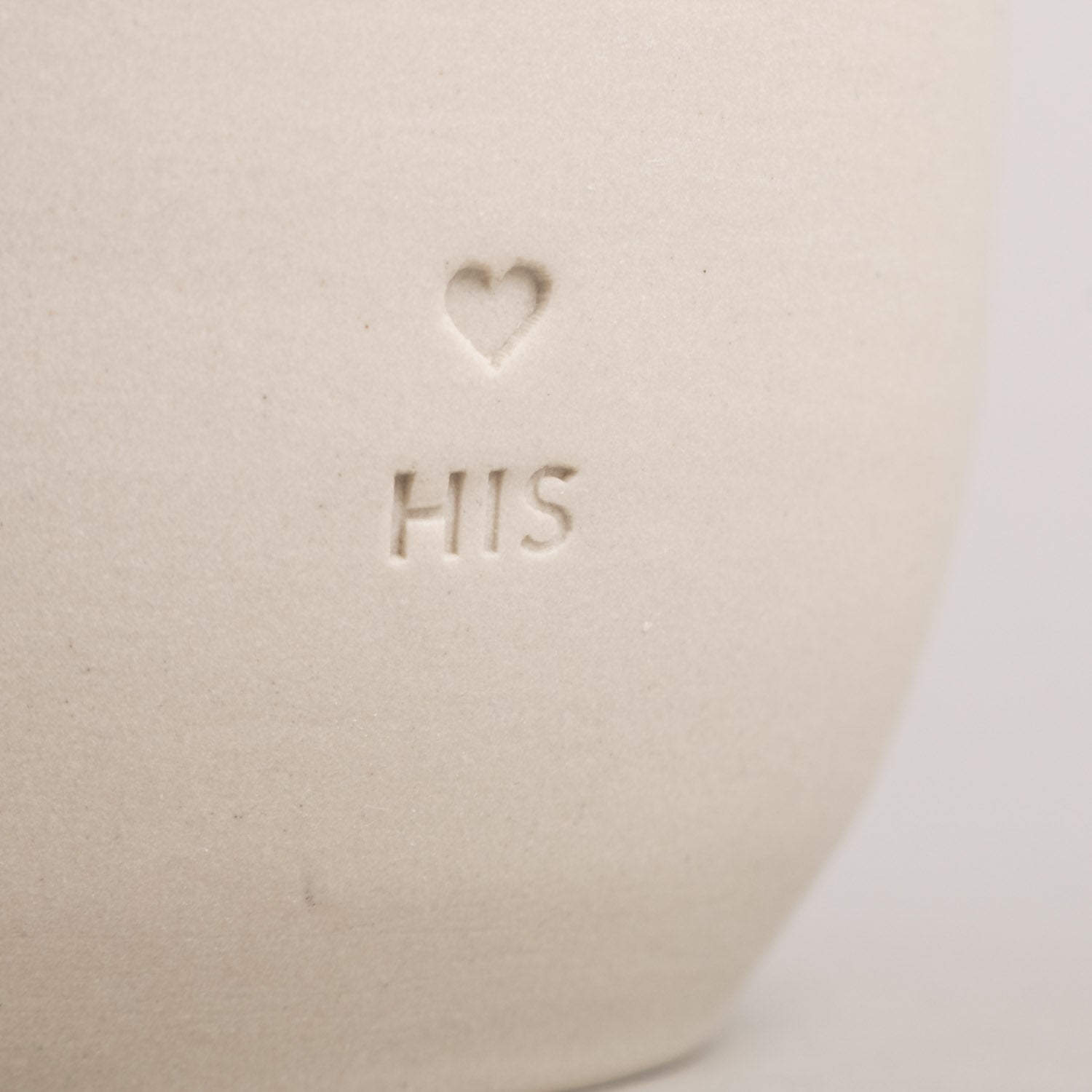 Steingut Becher "His"