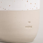 Steingut Becher "Hers"