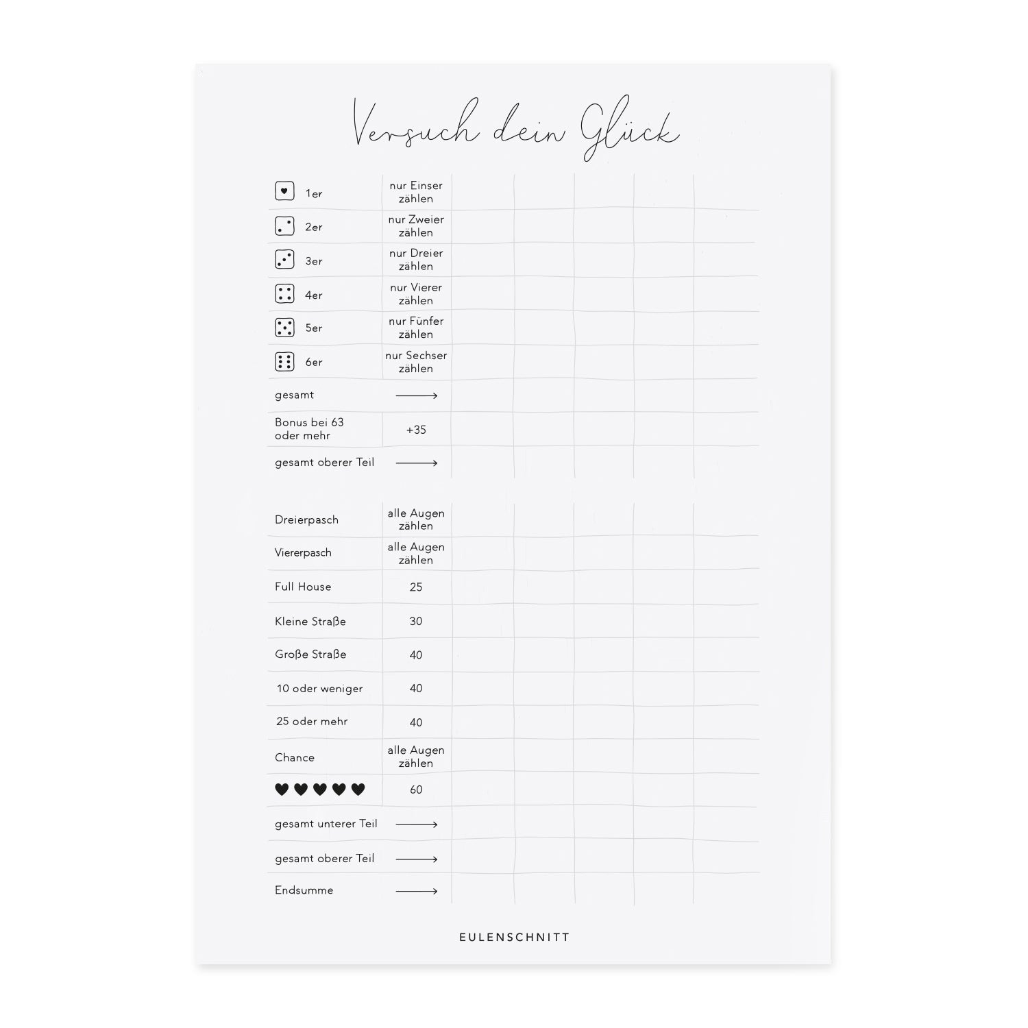 Block Versuch dein Glück